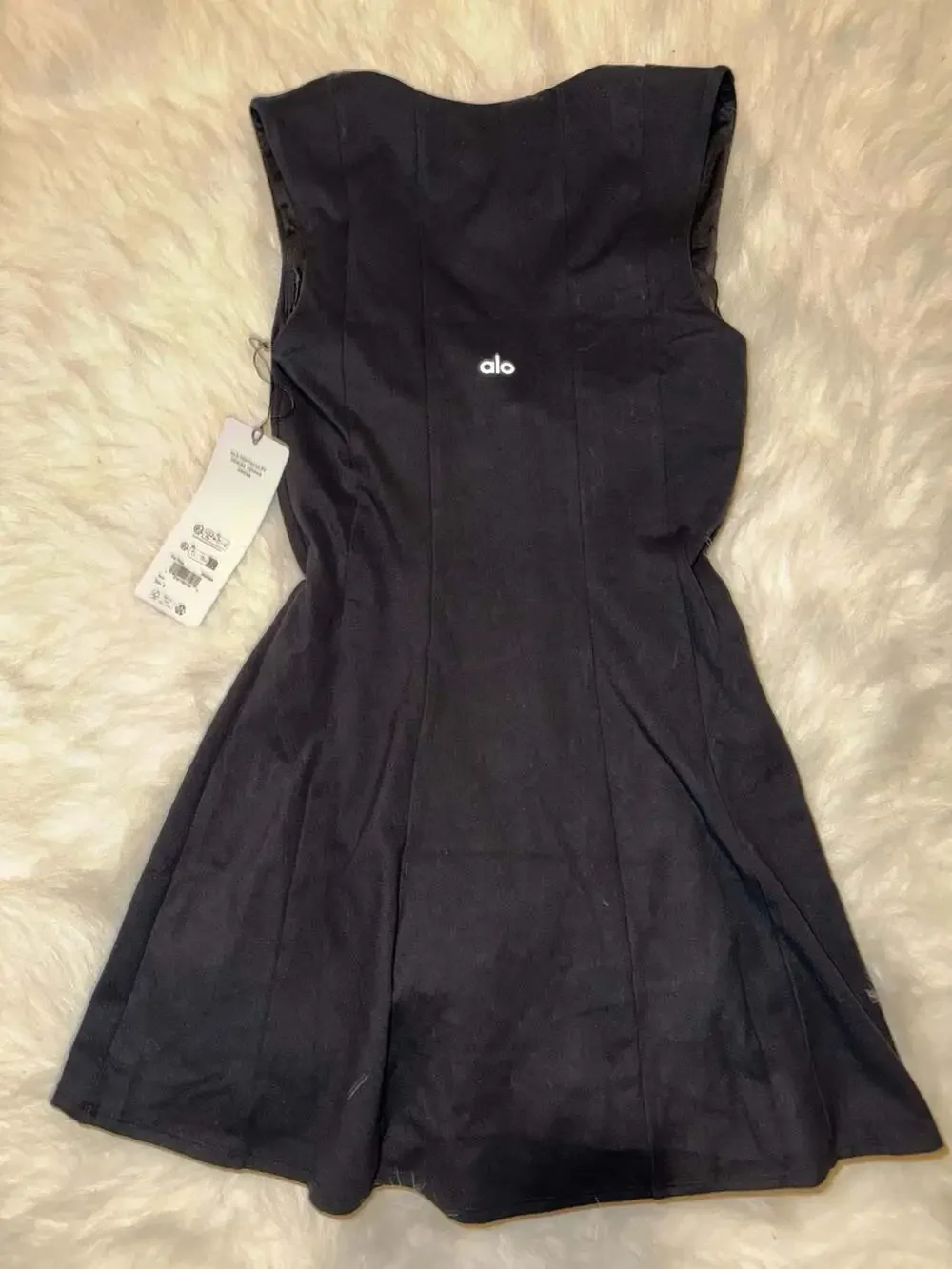 Alo Yoga Softsculpt Desire Tennis Dress Black Size S New with Tags